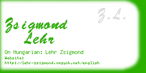 zsigmond lehr business card